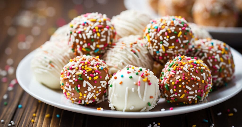 Cheesecake Balls With Sprinkles Topping