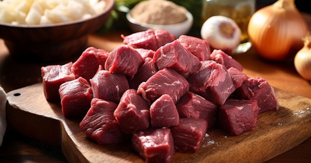 Fresh beef chunks